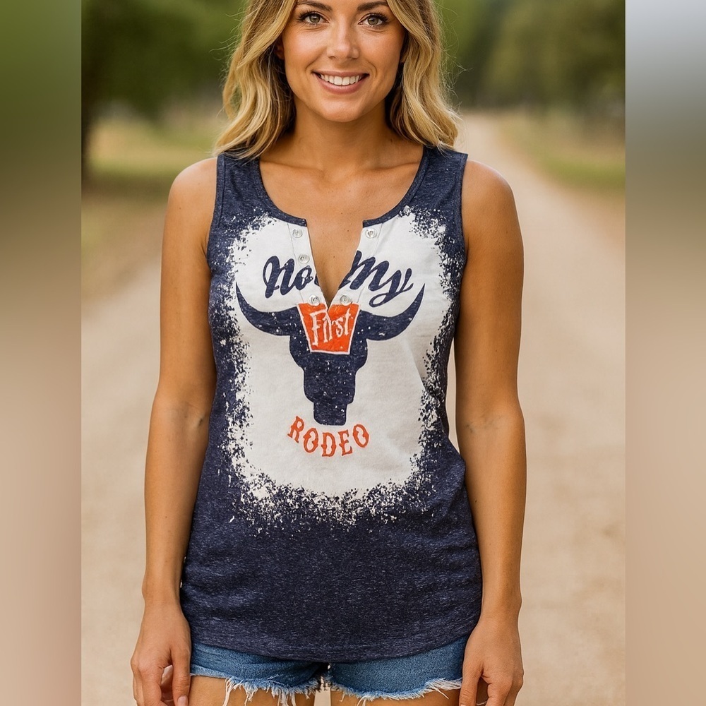 Gray‎ Rodeo Graphic Tank Top - Picture 8 of 8